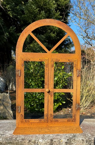Edelrost rundbogen fenster - edelrost,